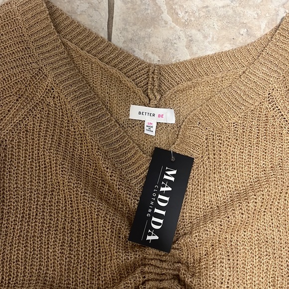 NWT Better Be S/M Mocha sweater - Picture 3 of 7